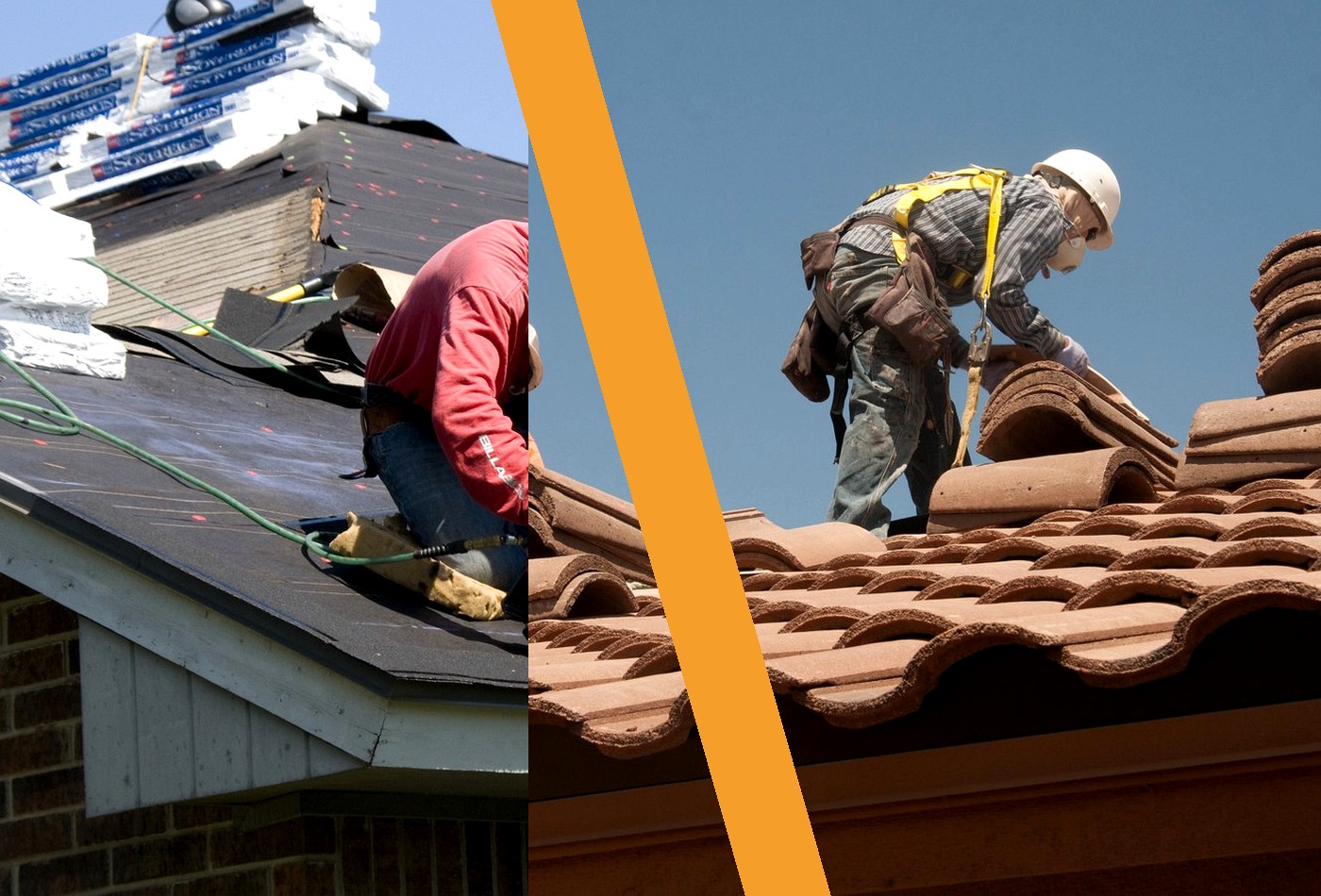 Intervention de couvreurs sur chantier